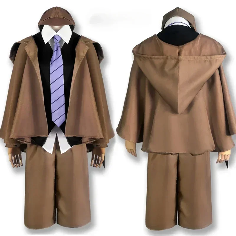 

Edogawa Ranpo cosplay Bungo Stray Dogs disfraz uniforme de detective traje Edogawa Rampo trajes con sombrero para Halloween