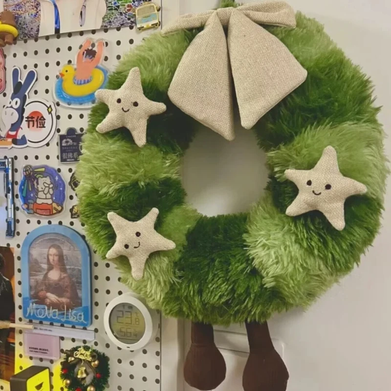 

New Fun Bow Wreath Spruce Christmas Tree Decoration Doll Plush Toy Doll Cute Exquisite Girl Gift Suitable As A Christmas Gift