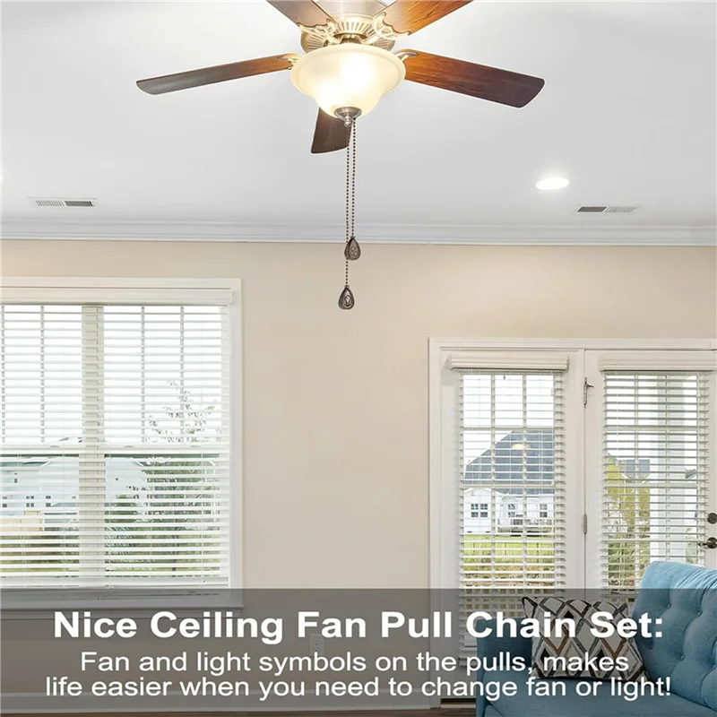 TKOH-8 Pack Bronzed Ceiling Fan Pull Chain Extension, Classic Drop Shaped Pendant Pull Chains For Ceiling Fans And Lights