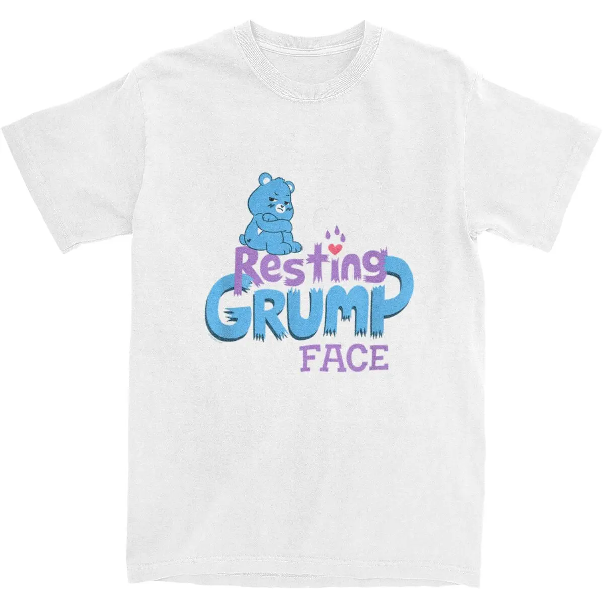 Care Bears Grumpy Bear Resting Grump Face Humour T Shirt Fashion T Shirts Vintage Tshirt Summer Cotton Crew Neck Oversized Tees