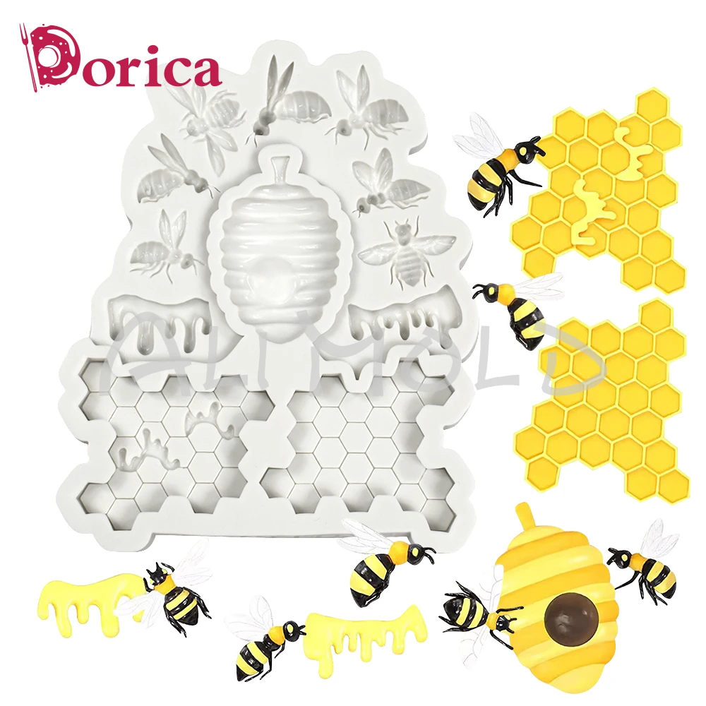 Bee/Honeycomb Fondant Silicone Mold DIY Chocolate Cake Mould Resin Clay Model Cake Decorating Tools Kitchen Baking Accessories