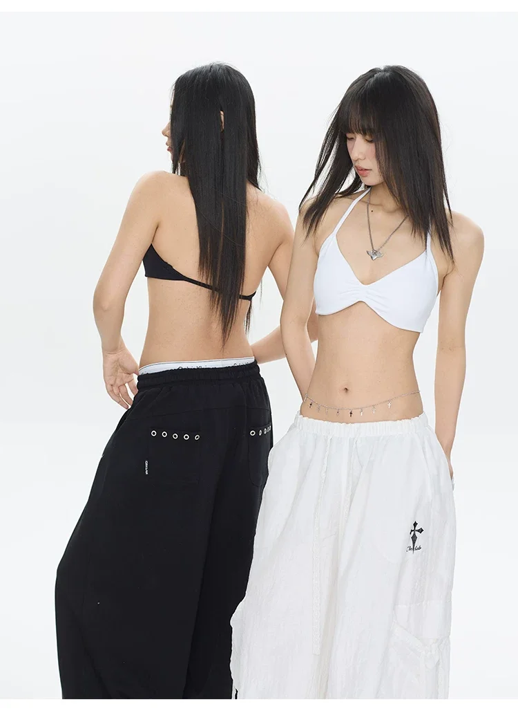 Sexy Bikini Style Seamless Sports Bra, Halter Beauty Back, Thin Shoulder Straps, High Stretch Push Up Workout Yoga Tank Top