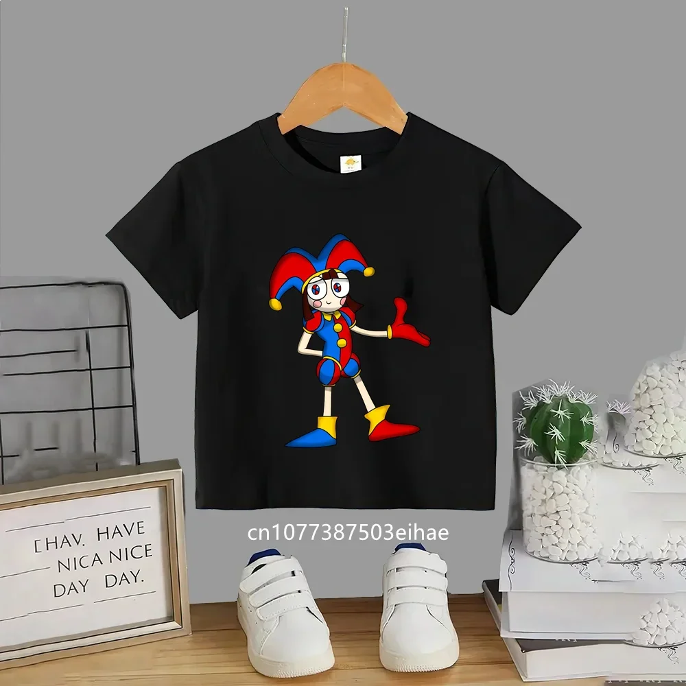 Stylish Children The Amazing Digital Circus Tshirt, Breathable Cotton Short Sleeve Tees, Boys Girls Casual Summer Anime Clothes