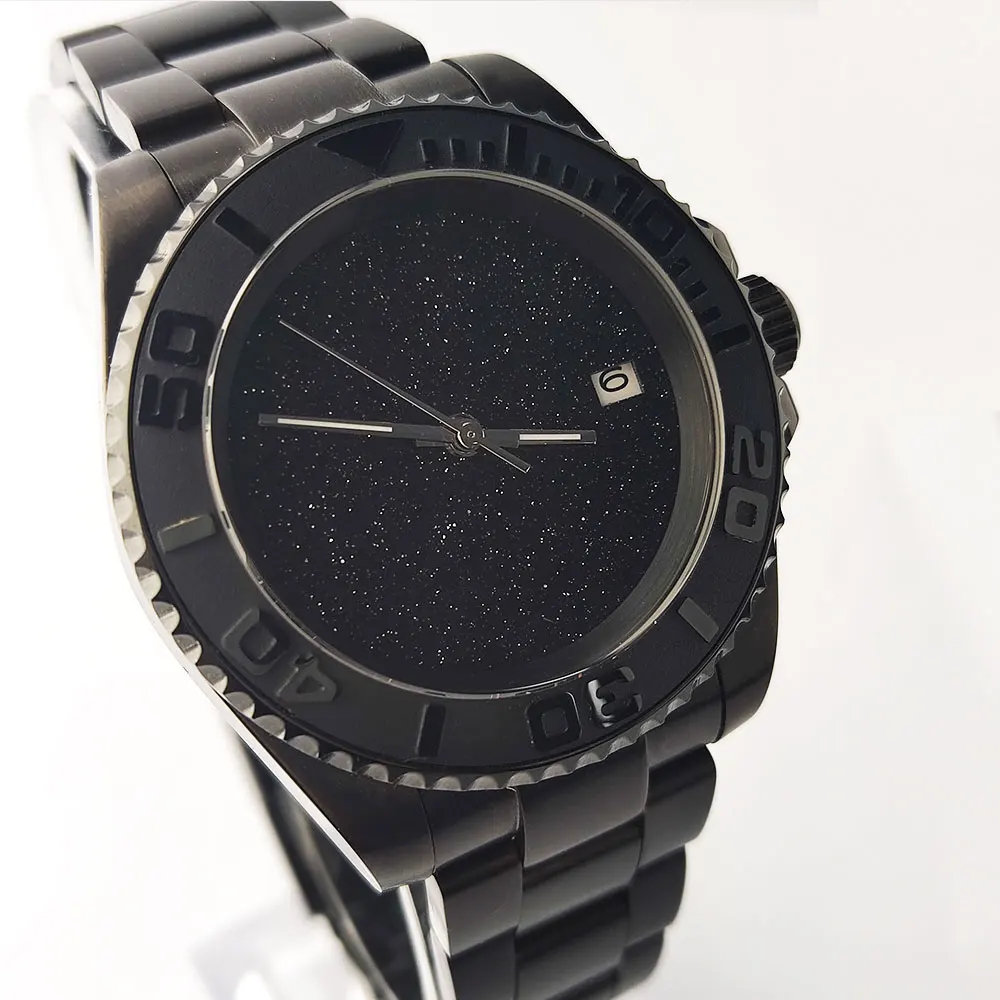 Men's Watch Custom Watch profound Starry Sky Dial Black Case Customized Logo NH35 Movement Sapphire Glass Waterproof Watch