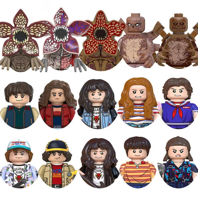 Nouveau style! Figurines de construction Dustin, Mike, Vecna, Will, Eleven et Demogorgon inspirées des films d'horreur, blocs de construction, jouets pour enfants