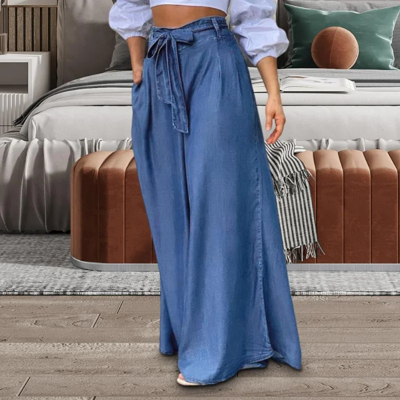 Bogen knoten Dekor Schnür Sommer hose lange Damen hose schnüren boden lange Damen hose Rock weibliches Kleidungs stück lässig groß