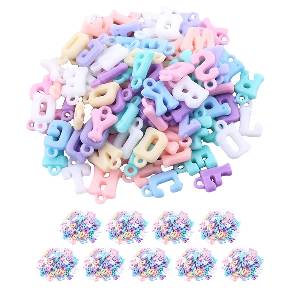 

1000 шт. разноцветных бусин-шармов с буквами алфавита для изготовления украшений, браслетов, ожерелий, для вечеринок, свадеб, рукоделия