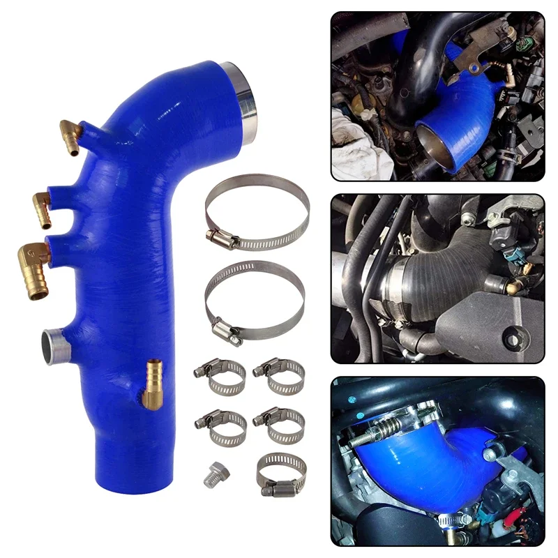 For Subaru Impreza WRX Silicone Turbo Inlet Intake Hose + Clamps Legacy GE GH GR EJ25 Engine 2.5L 08-14 REV9 CSKS Black/Red/Blue