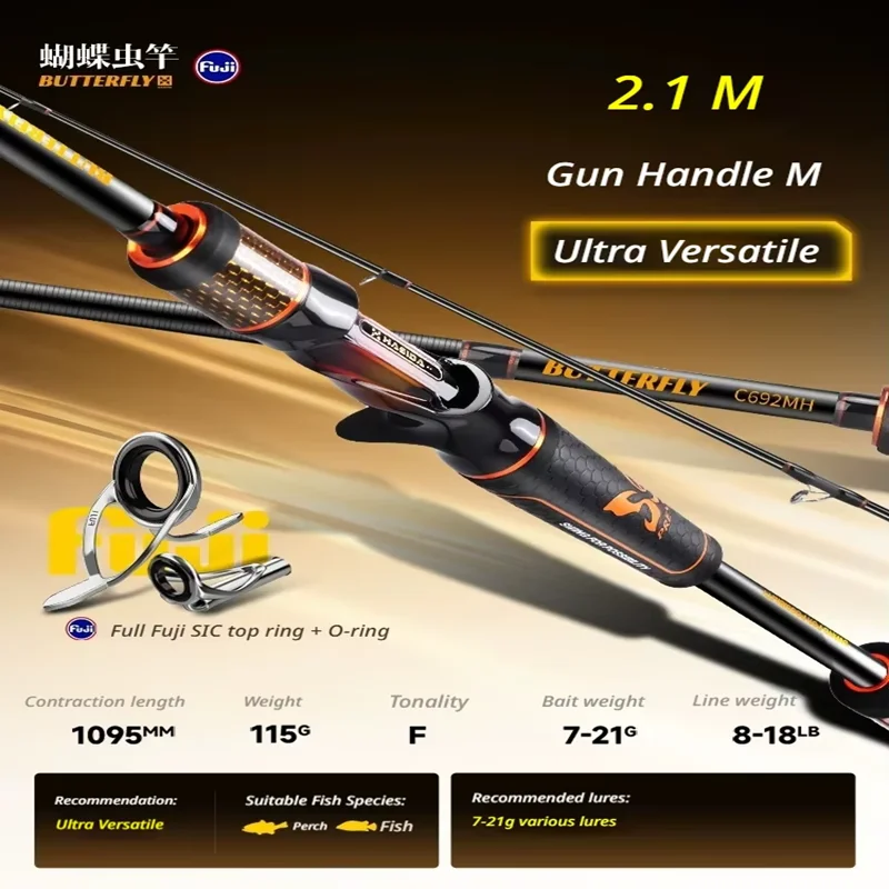 

Удилище Histar Butterfly Bait Finesse XF Action с высокой чувствительностью, кольцами Fuji SIC, для спиннинга и кастинга, для ловли баса, мандариновой рыбы, дальнего заброса.