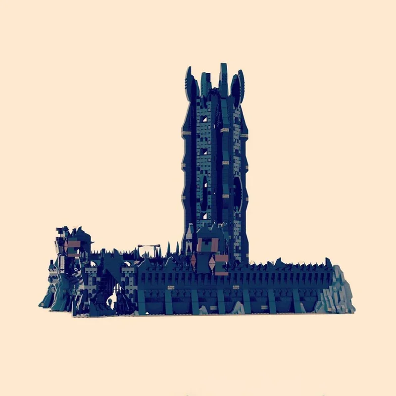 Magical Rings Moc Building Block Movie Scene UCS Cirith Ungol Model Castle Bricks DIY Assembly Street View Toy  Gift