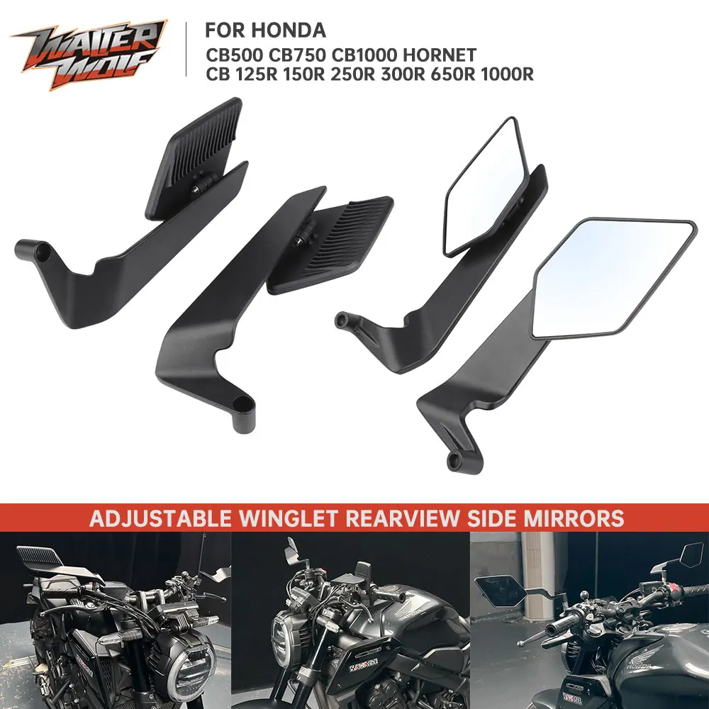

Motorcycle Stealth Winglet Rearview Mirror For Honda CB1000R CB1000 HORNET CB750 CB500 CB500F CB650F CB650R Wing Side Mirrors