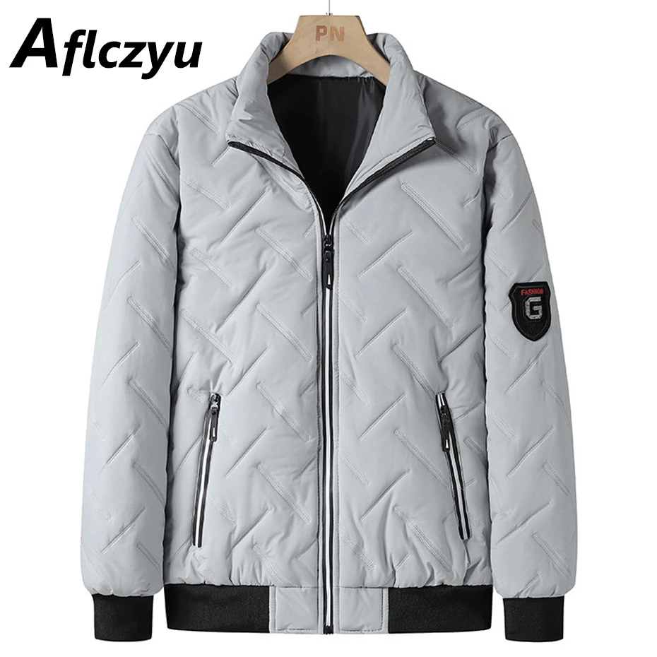 Padded Jacket Men Parkas Winter Thick Jacket Solid Color Coat Fashion Casual Parkas Male Black Jackets Outerwear