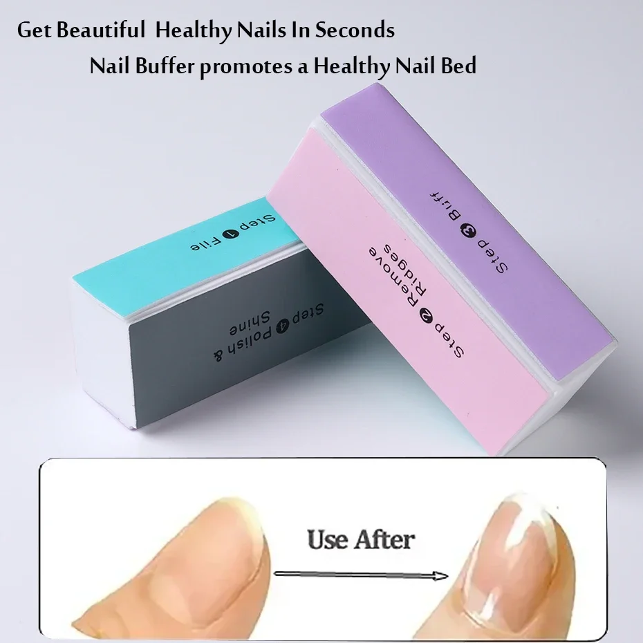 5 Pcs/Lot Nail Buffer Block 4 Way Colorful Buffing Block Shine Polisher Nail Buffing File Manicure Sanding Nail Art Tools