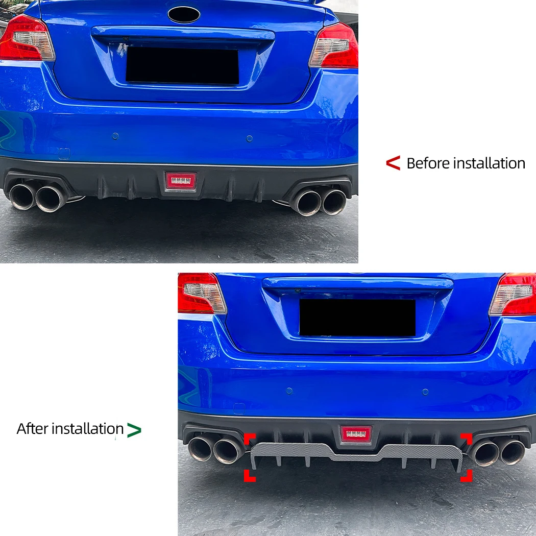 Rear Bumper Diffuser Lip for Subaru WRX STI VA 2015 2016 2017 2018 2019 2020 2021 Lower Spoiler Splitter Plate Body Kits Guard view 2
