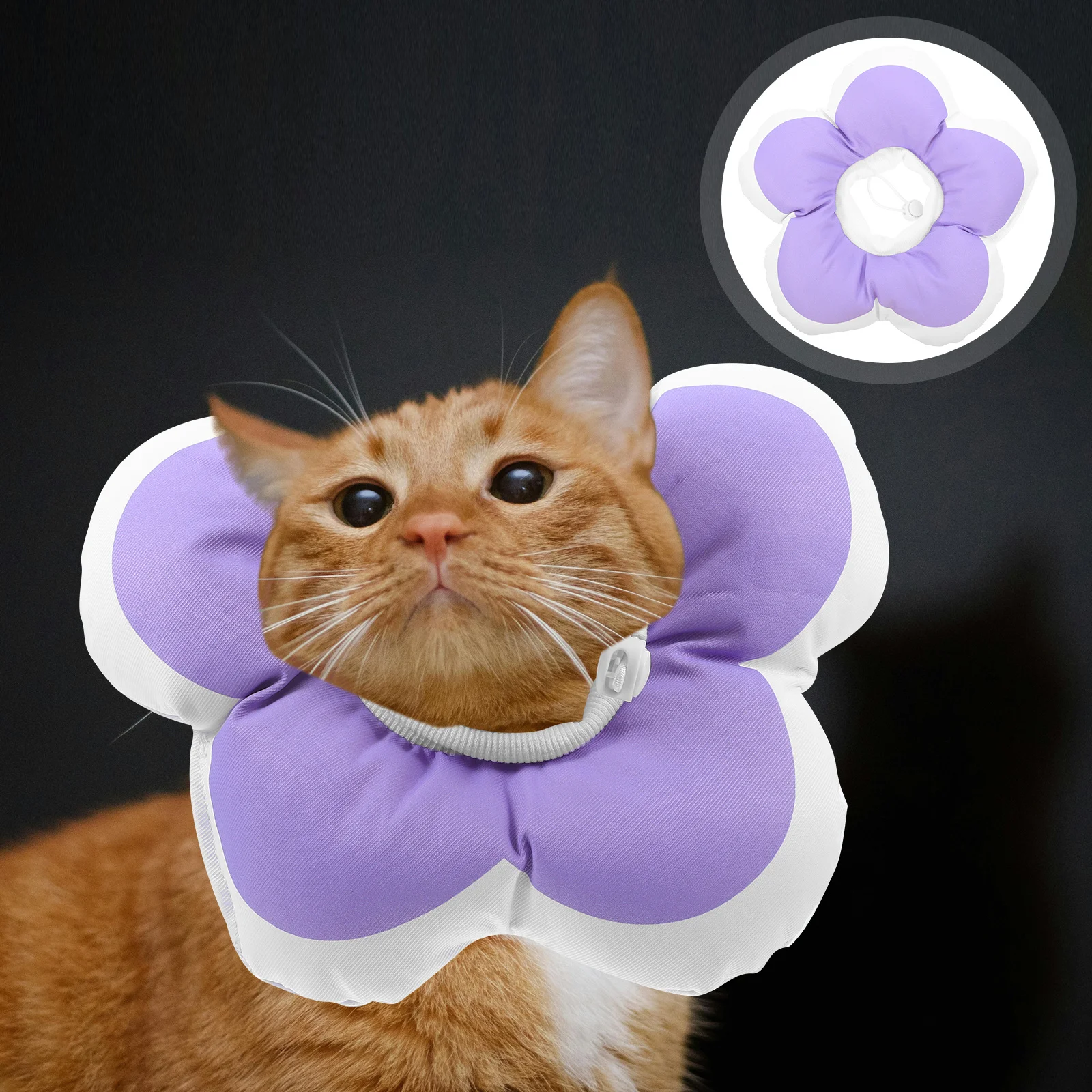 

Sunflower Soft Waterproof Pet Recovery Collar Cone for Cats Dogs Protective Collar After Surgery No Lick Neck Donut