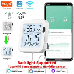 Tuya WiFi Temperature Humidity Smart Sensor With Backlight for Smart Home Var SmartLife Work with Alexa Google Assistant