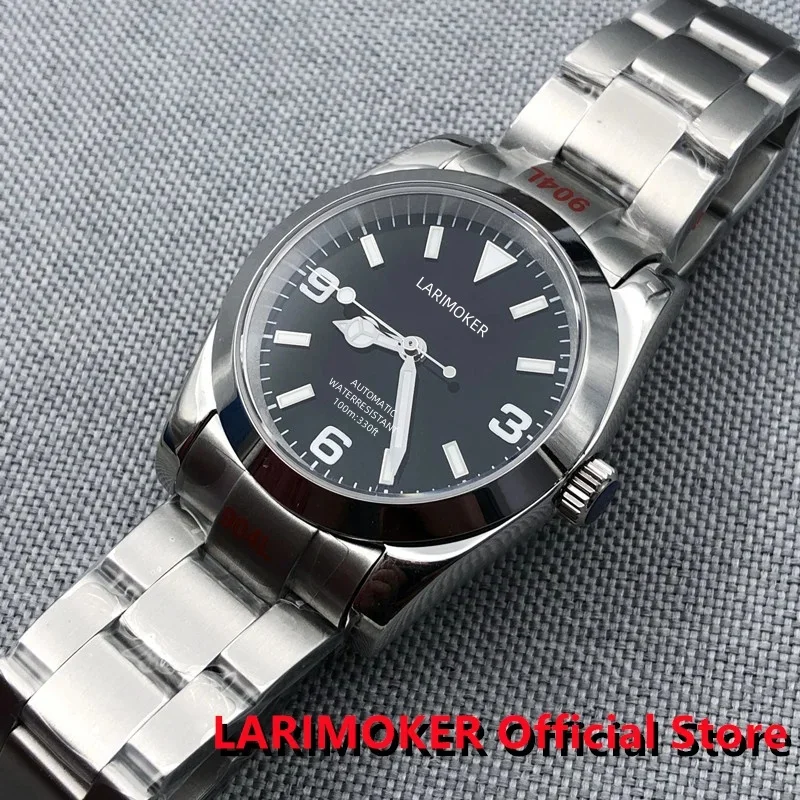 

LARIMOKER 36/39 mm Oyster Bracelet Men Watch Sapphire Glass Waterproof for 24Jewelry NH35 PT5000 8215 Automatic Watch