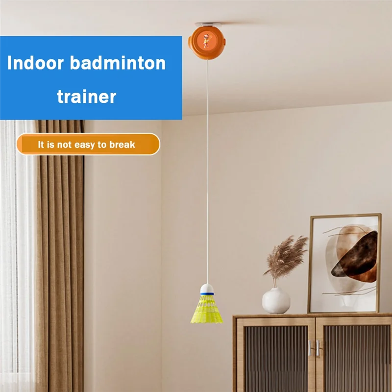 

AED2-Selfstudy Badminton Trainer Set Telescopic Rod Rebound Practice Aid-Tool For Indoor Beginner