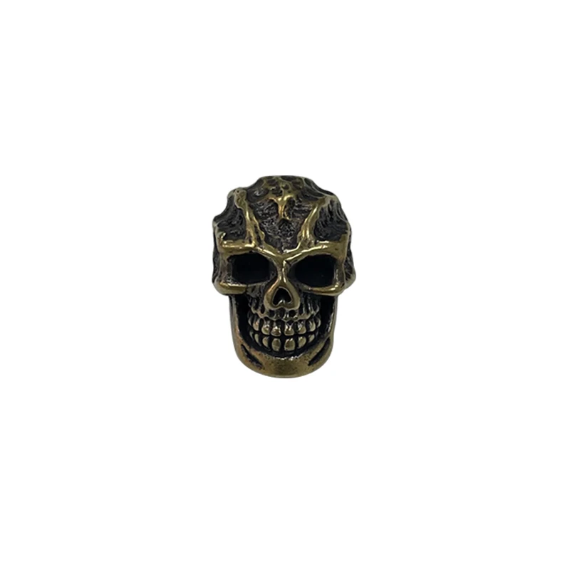 

Brass Skull Knife Beads for Camping Unmbrella Rope Hanging Decoration Handmade Accessories Woven Lanyard Pendant Punk Style Head