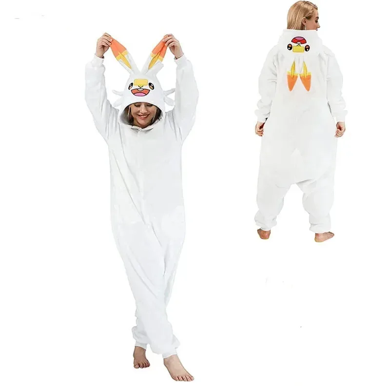 

TAKARA TOMY Rabbit Scorbunny Onesie Kigurumi Pajamas Anime Cosplay Costume Halloween Women Warm Homewear Birthday Gift