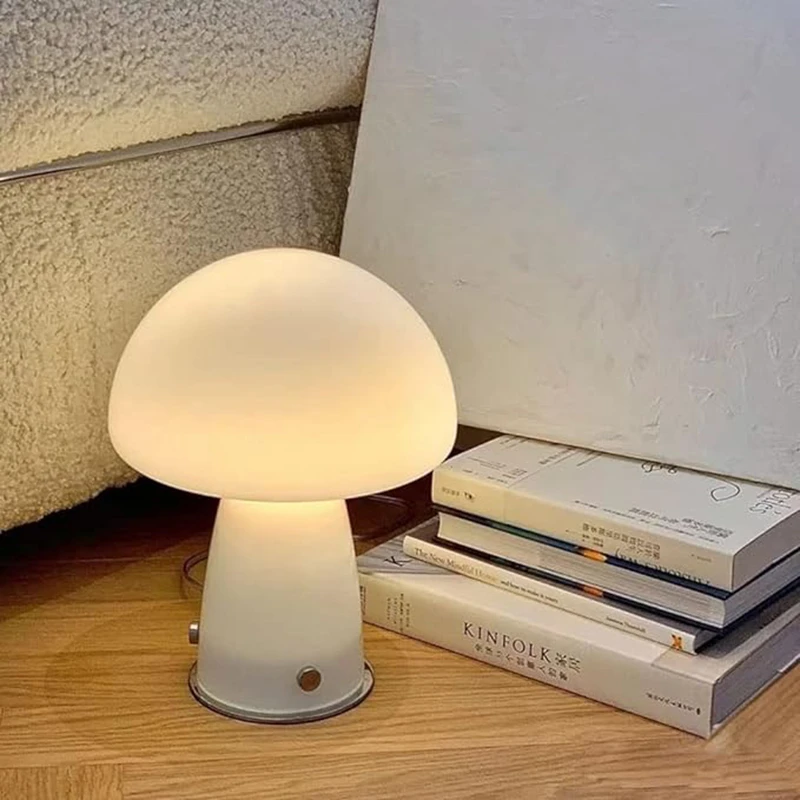 Italian Designer Mushroom Desk Lamp LED  Ornament Light for BedRoom Interior Desk Lamps Minimalism Bedside Decoration Lighting