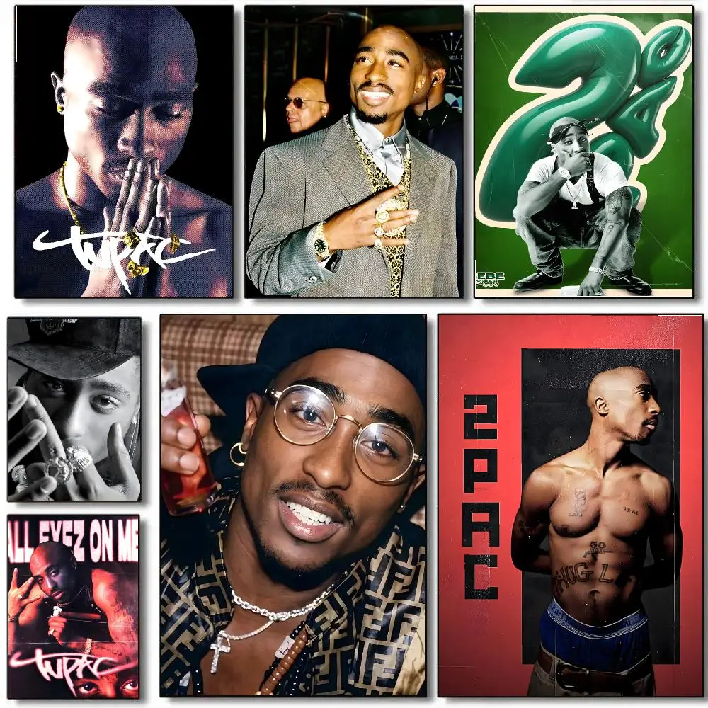 Tupac Amaru Shakur Poster Self Adhesive Sticker Home Living Room Bedroom Entrance Bar Cafe Art Painting Decoration