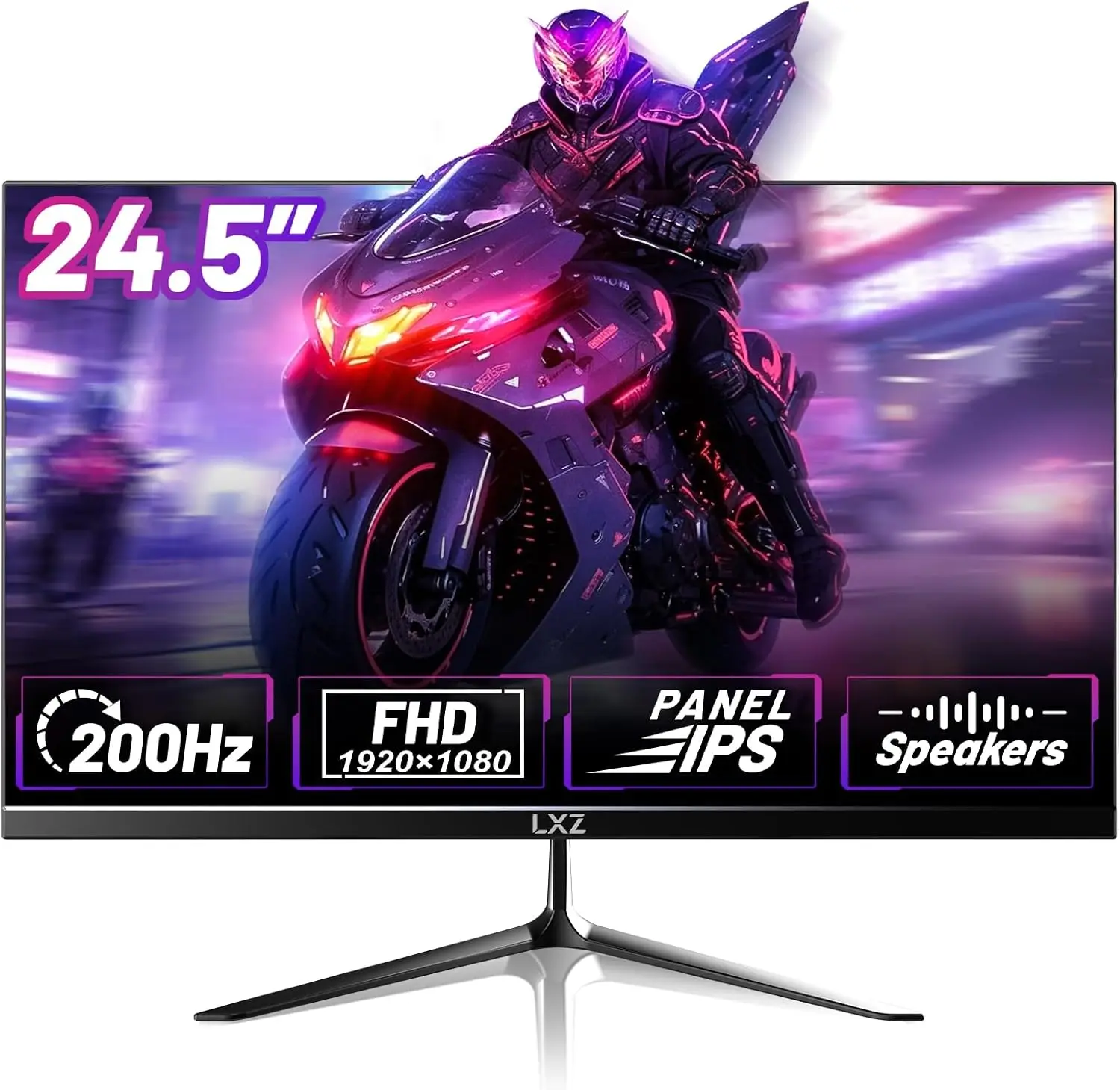 Gaming Monitor 24.5 Inch, 200Hz Monitor FHD 1080P Frameless IPS Display with Eye Care, DP/HDMI, Wall Mount Compatible - Black