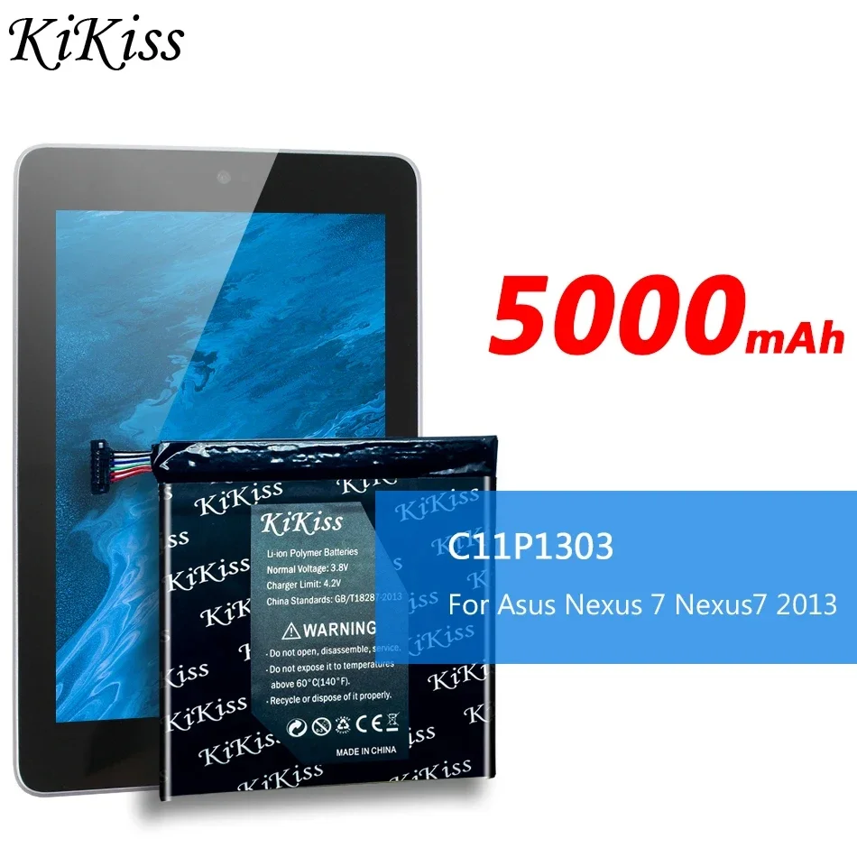 

KiKiss 5000mAh C11P1303 Replacement Battery For Asus Google For Nexus 7" 7 II 2 2nd Gen 2013 ME571 ME57K ME57KL K009 K008