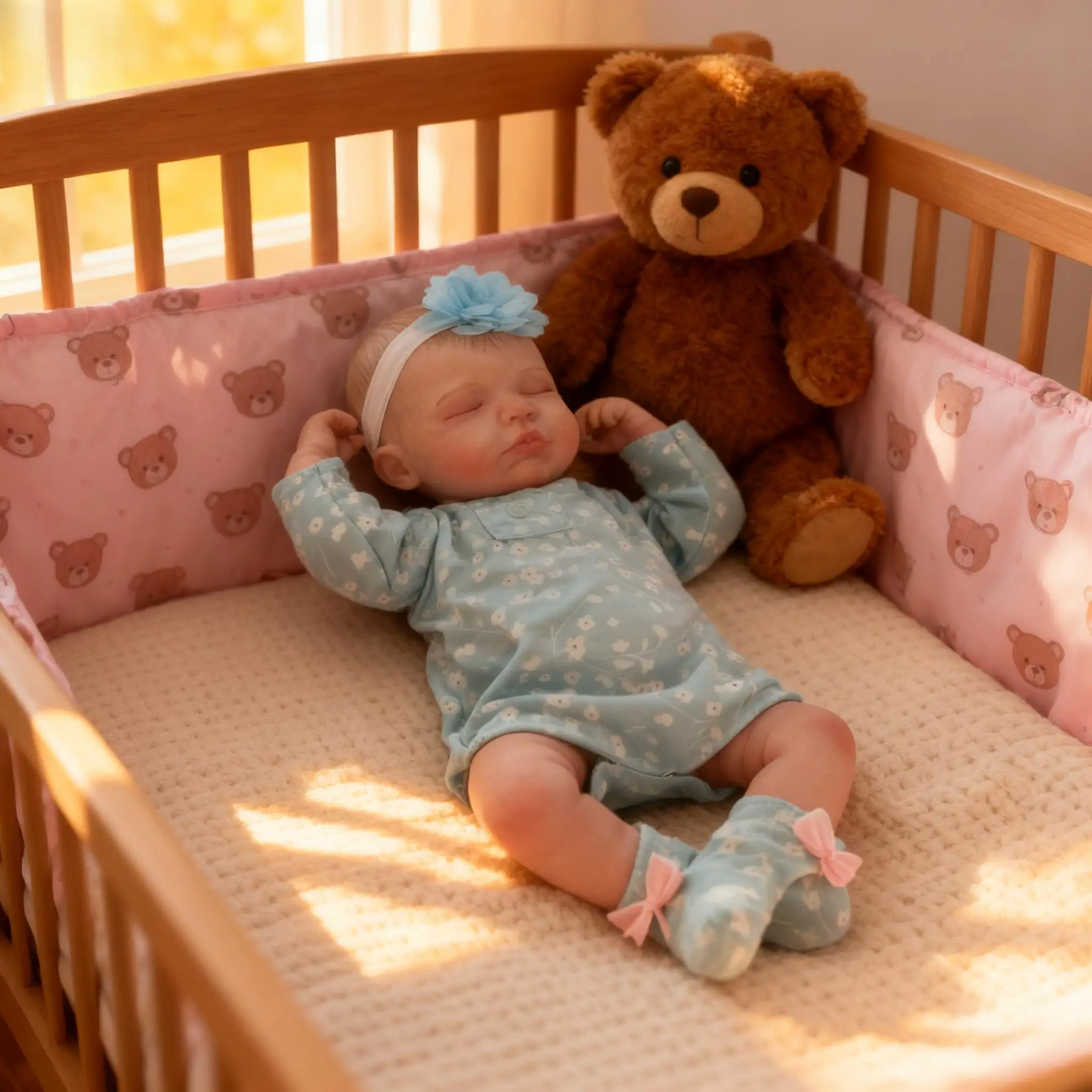 18-Zoll Reborn-Babypuppen - Realistische Neugeborenenpuppe, Weicher Gewichteter Körper, Entzückende Bewegliche Echte Lebensnachbildung - Geschenk für Kinder ab 3 Jahren