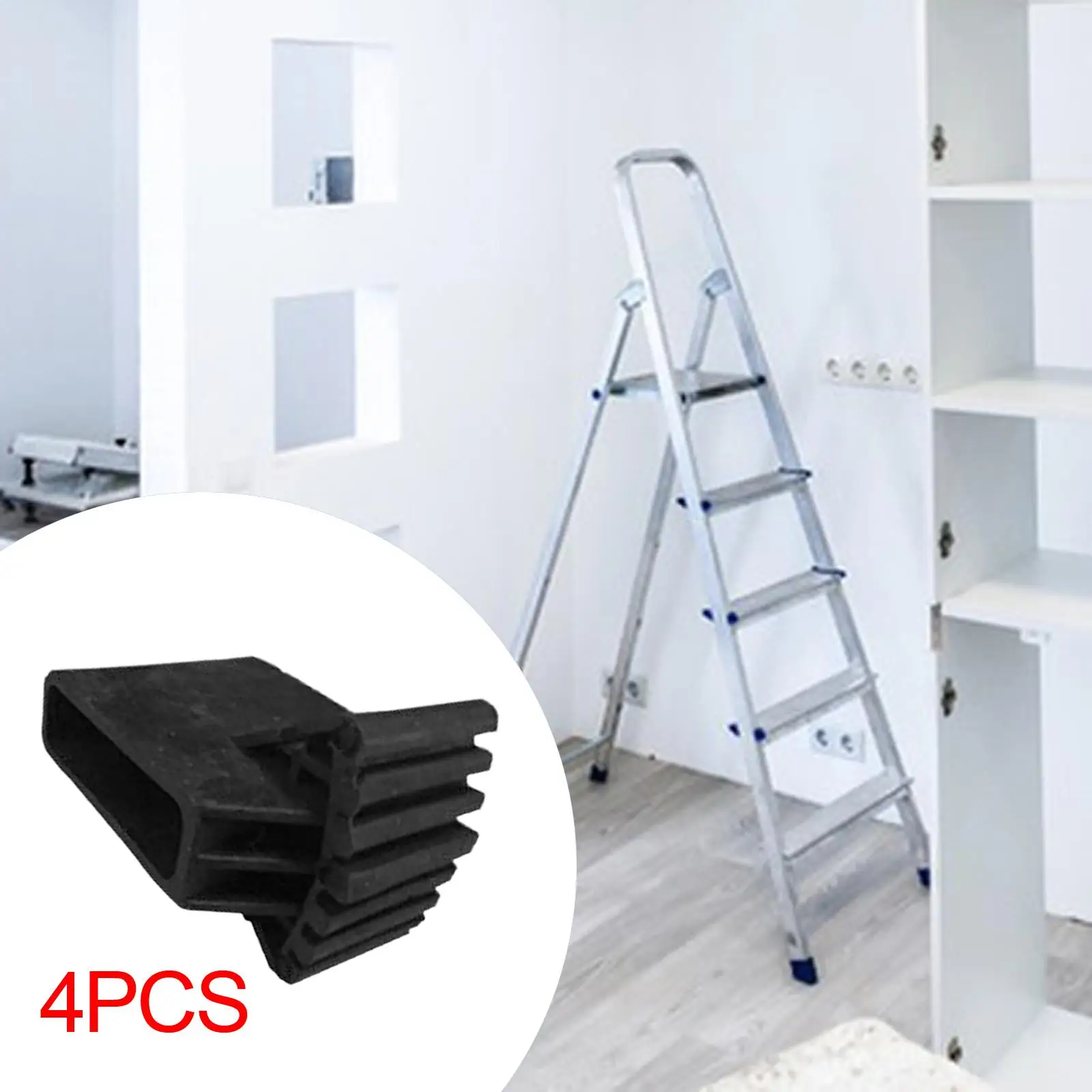 4pcs Ladder Non Slip Feet Mats Replace Multipurpose Extension Ladder Covers,Telescoping Ladder Feet Caps Universal Utility