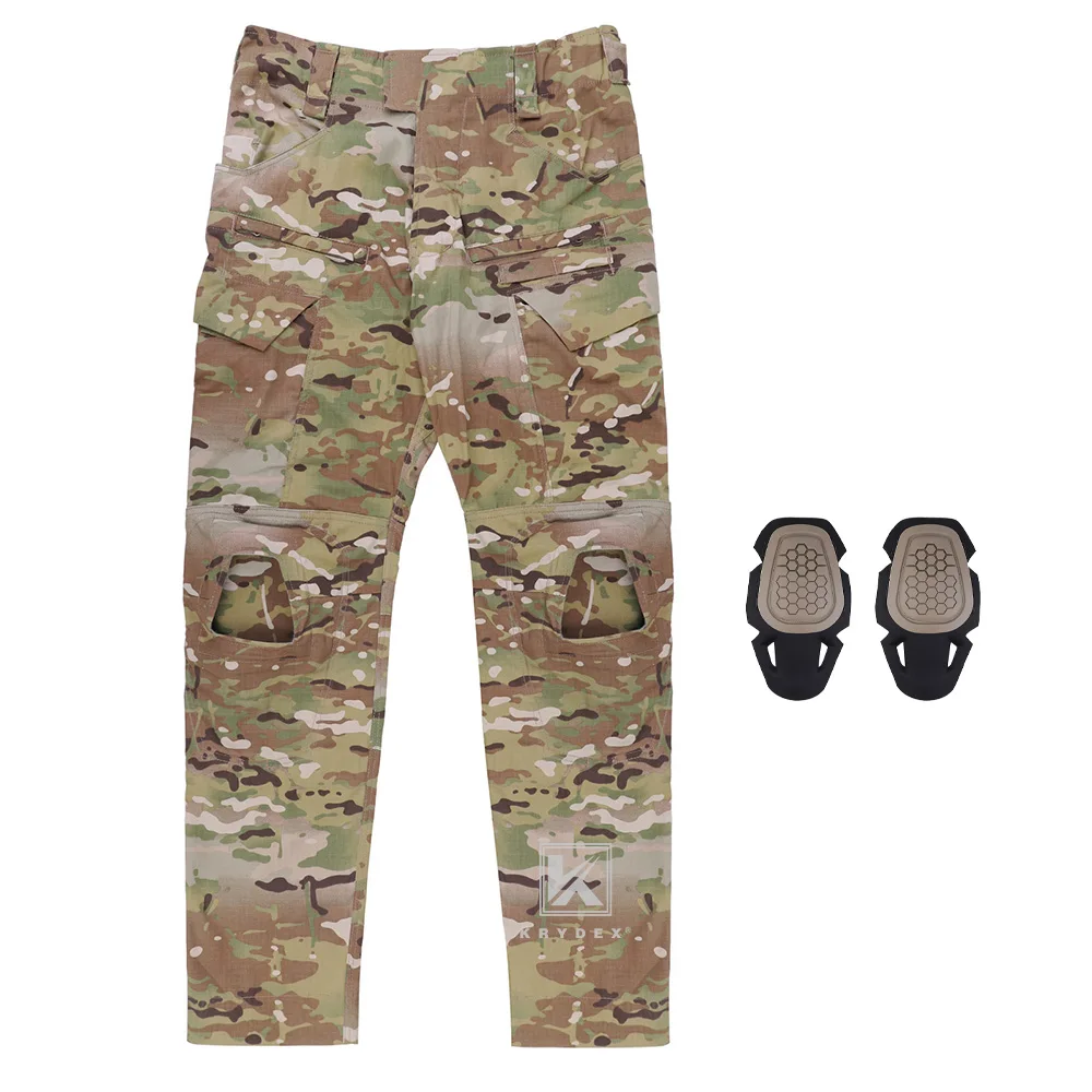 KRYDEX Camouflage Combat Pants ginocchiere Outdoor Hunting Tactical pantaloni da uomo Gear Camo Ranger Green