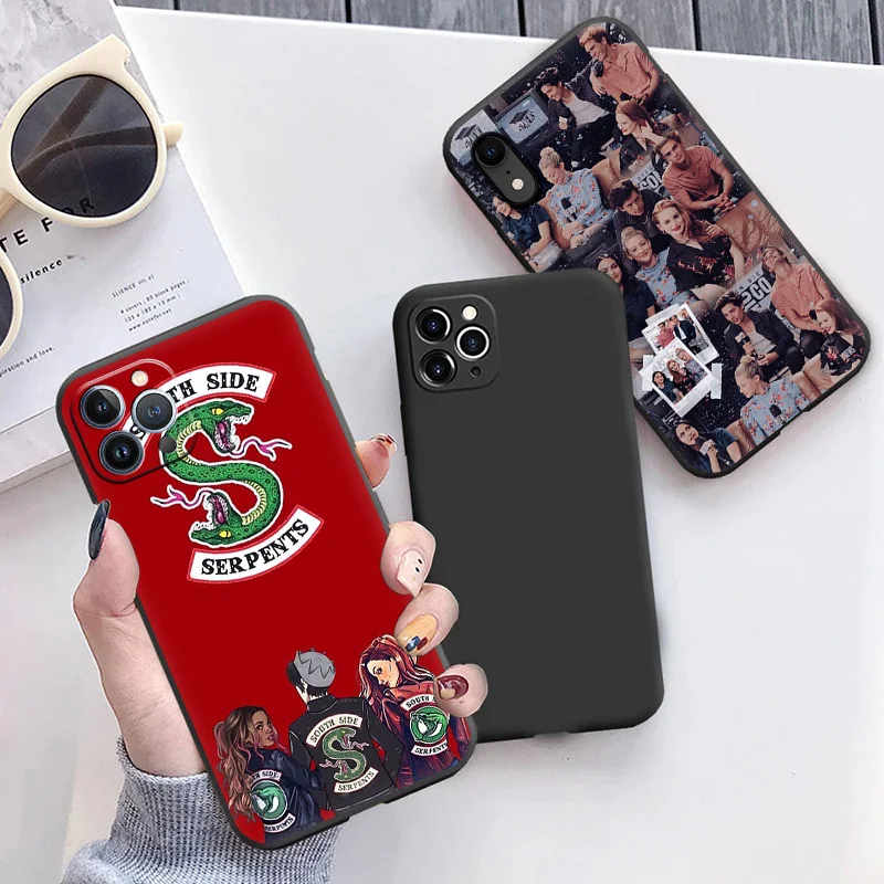 Matte Phone Case For iphone 14 Pro 15 13 12 Mini 11 8 7 6 6s Plus SE X XS Max XR Riverdale South Side Serpents Soft Black Cover