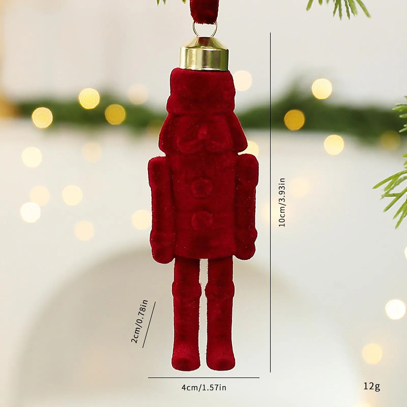 4x Flocking Nutcracker Soldier Figures Puppet Toy Gift Thanksgiving Christmas Hanging Decorations for Festive Holiday Door