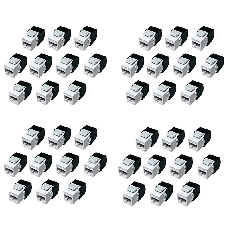 ABGI-40-Pack Cat6a RJ45 Keystone Jack — совместимость с Cat6 — без инструментов 180 градусов — настенный разъем Ethernet — сетевой соединитель Cat6a