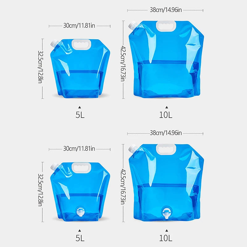 5/10L Outdoor Portable Folding Water Bag With Faucet Large Water Container Outdoor Travel Collapsible Pouch Can Camping Supplie image 6