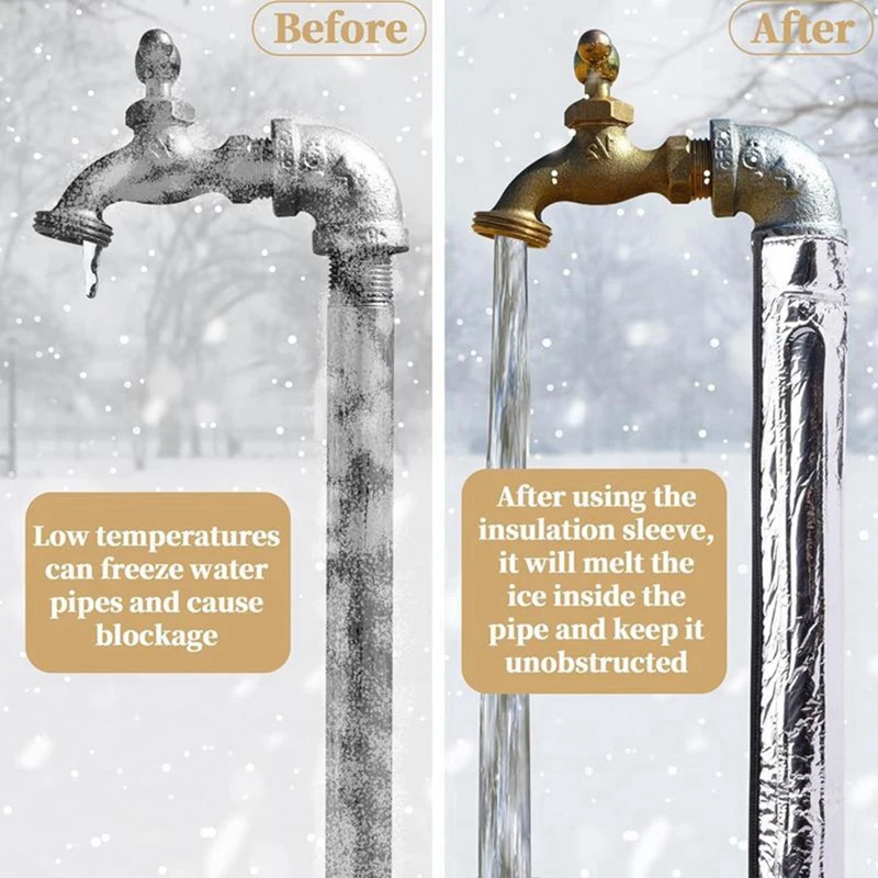 M11K-Straight-Tube Outdoor Faucet Insulation Heating Sleeve For Winter Freeze Protection