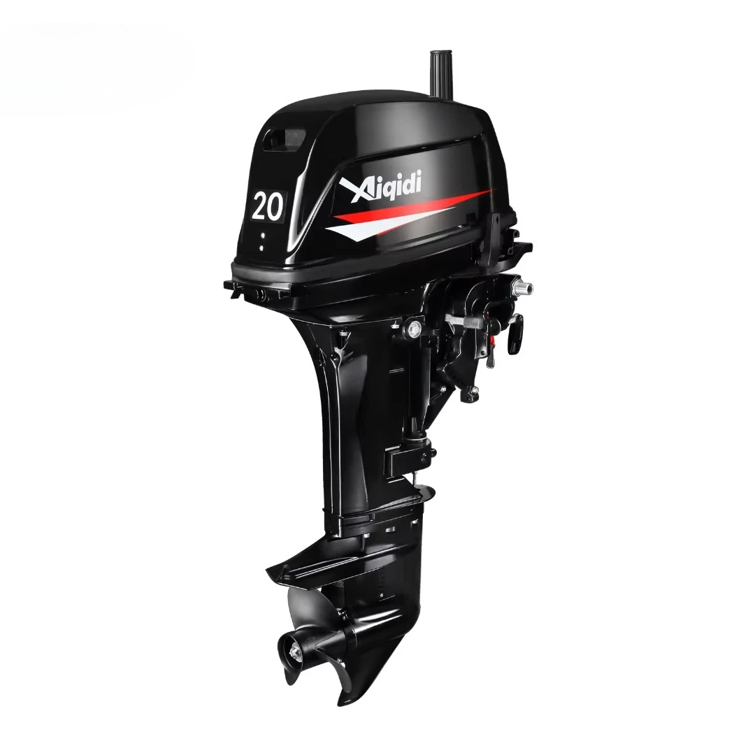 Motor Fueraborda 20HP 2 Tiempos AIQIDI Control Trasero De Poco Ruido Con Certificados CE Motor Fueraborda Con Mango De Timon