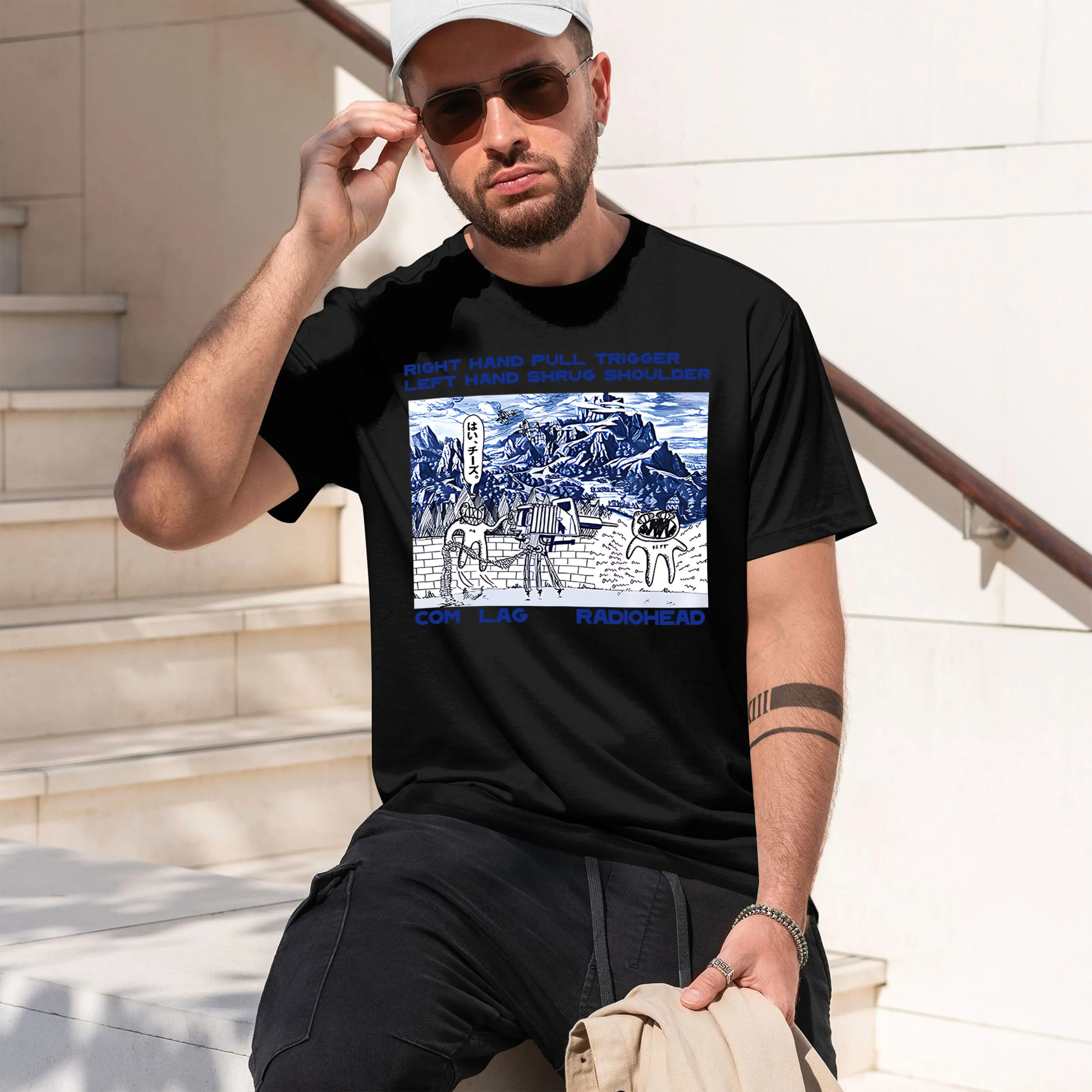 Radiohead COM LAG 2plus2isfive 2026 Nuevo modelo Camiseta de manga corta con cuello redondo para hombre Clásico informal Múltiples colores y tallas para D