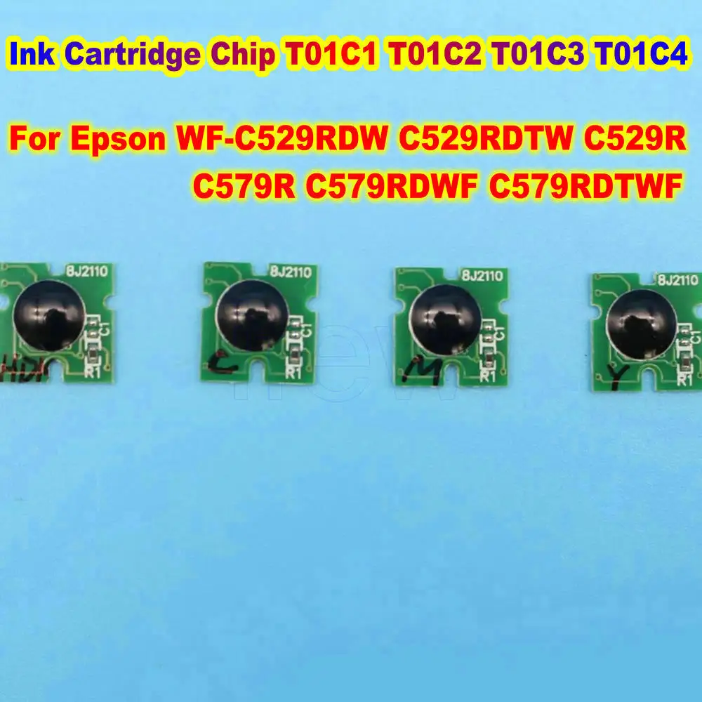 Europe T01C 4Colors Disposable Chip For Epson WorkForce Pro WF-C529 WF-C529R C579 C529 Printers Ink Chip T01C1 T01C2 T01C3 T01C4