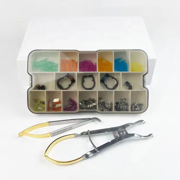 New A4  den tal Sectional contoured matrix bands kit (includes clamping rings,matrix bands , den tal wedges)