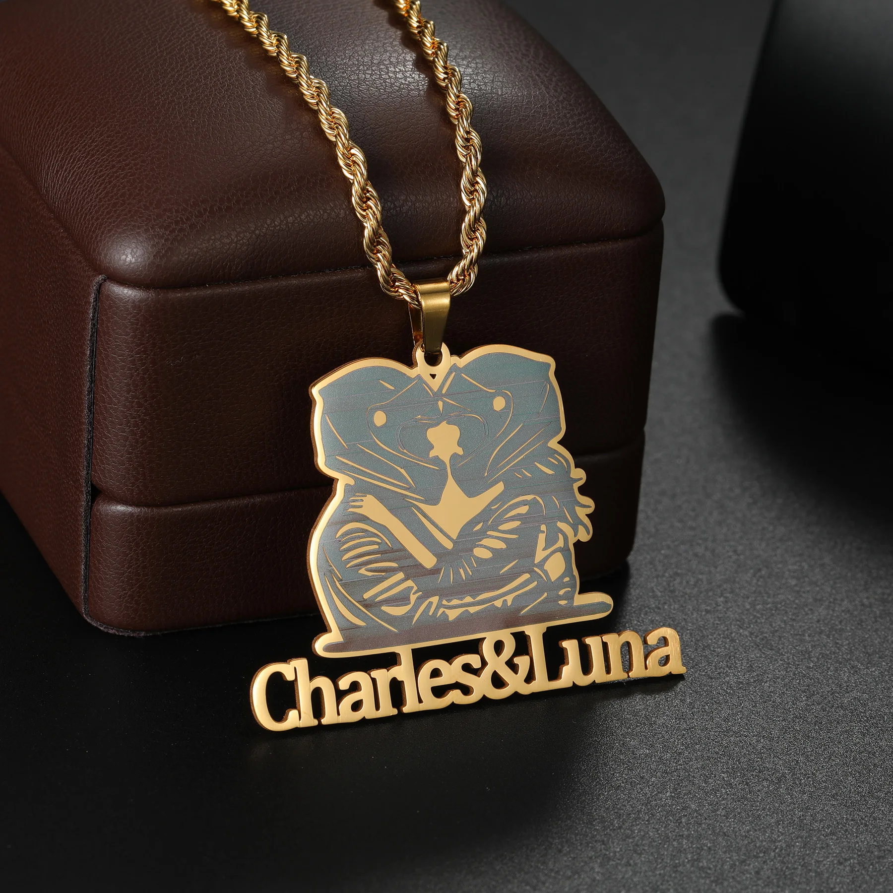 Acheerup 5cm Custom Name Engraved Logo Judge Necklace Pin Brooch Stainless Steel Lawyer Sports Motor Lovers Series Jewelry Gift