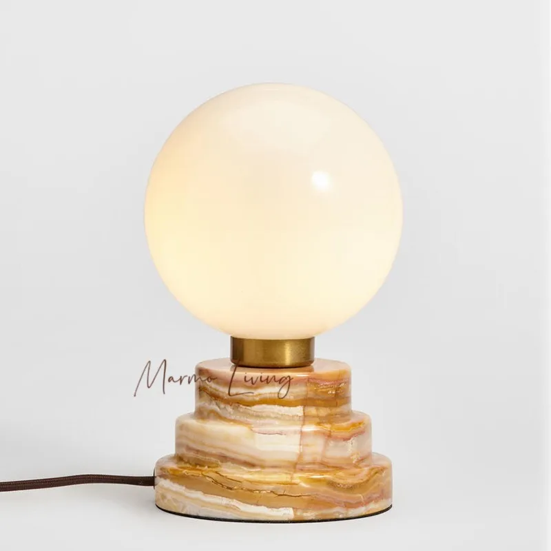 

British designer natural jade decorative table lamp villa designer model bedroom living room study table lamp