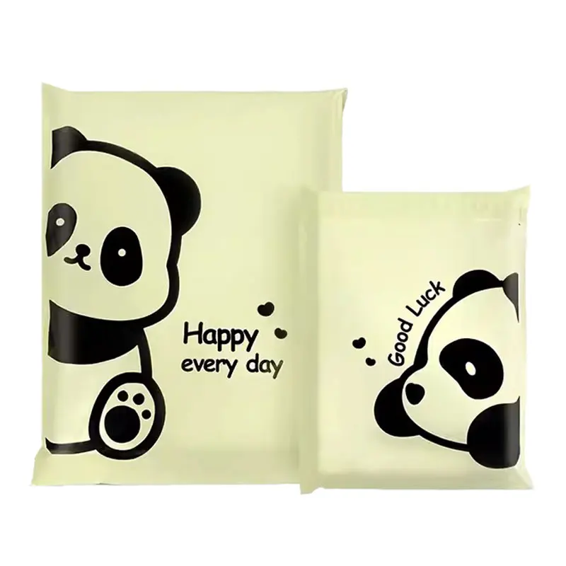 Relcheer 50Pcs PE Caroon Printing Express Mailing Bags T hicken Waterproof Packaging Bag Cute Panda Clothing Gifts Storage Pouch