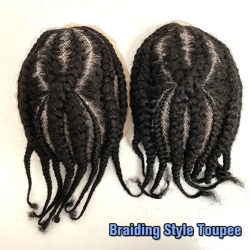 Afro Kinky Curly Braided Full Lace Human Hair Wigs For Black Women 4B4C Locs Crochet Lace Wigs 8x10 inch Microlocs Braids