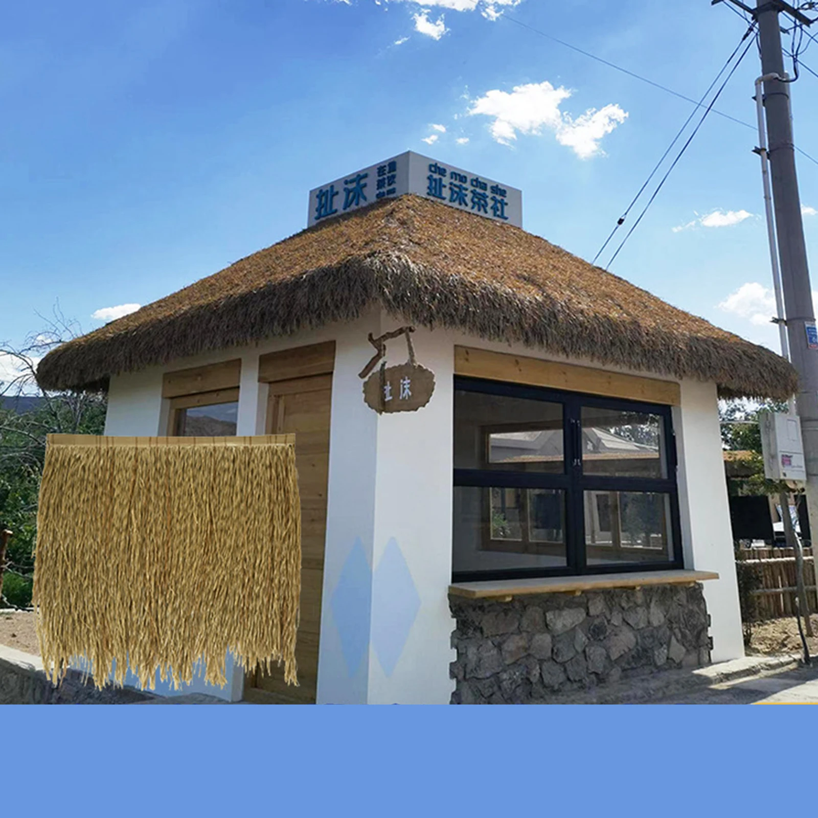 Straw Roof Thatch Thatch Roofing Good Toughness Fireproof Synthetic Thatch Roof for Party Decoration Outdoor Hut Fence Patio