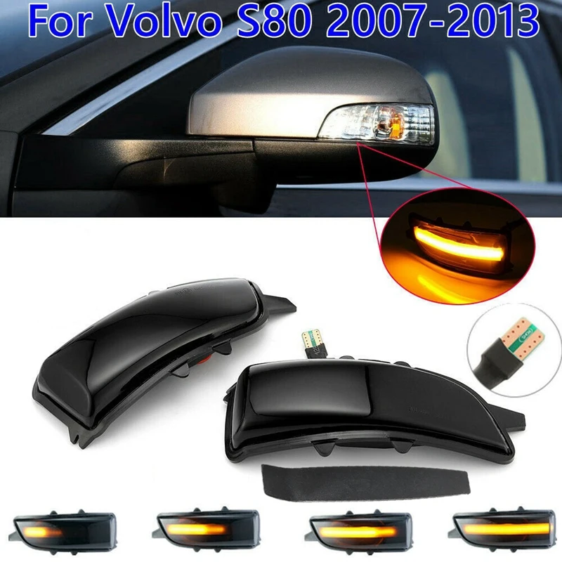 

LED Dynamic Turn Signal Indicator Light Lamp Rearview Side Mirror Lights For Volvo S40 S60 S80 C30 C70 V50 V70 2007-2013