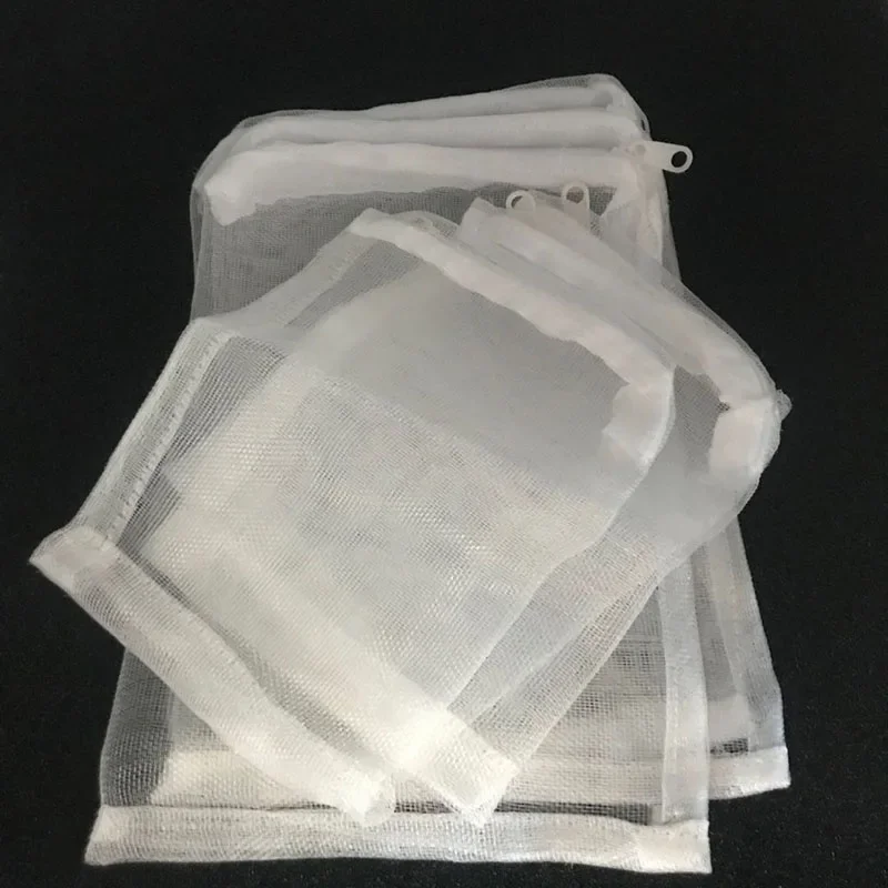 5Pcs High Quality Filter Net Bag Mesh Bag Acquarium Pond For Bio Ball Carbon Media Aquarium Fish Tank Isolation Bag White