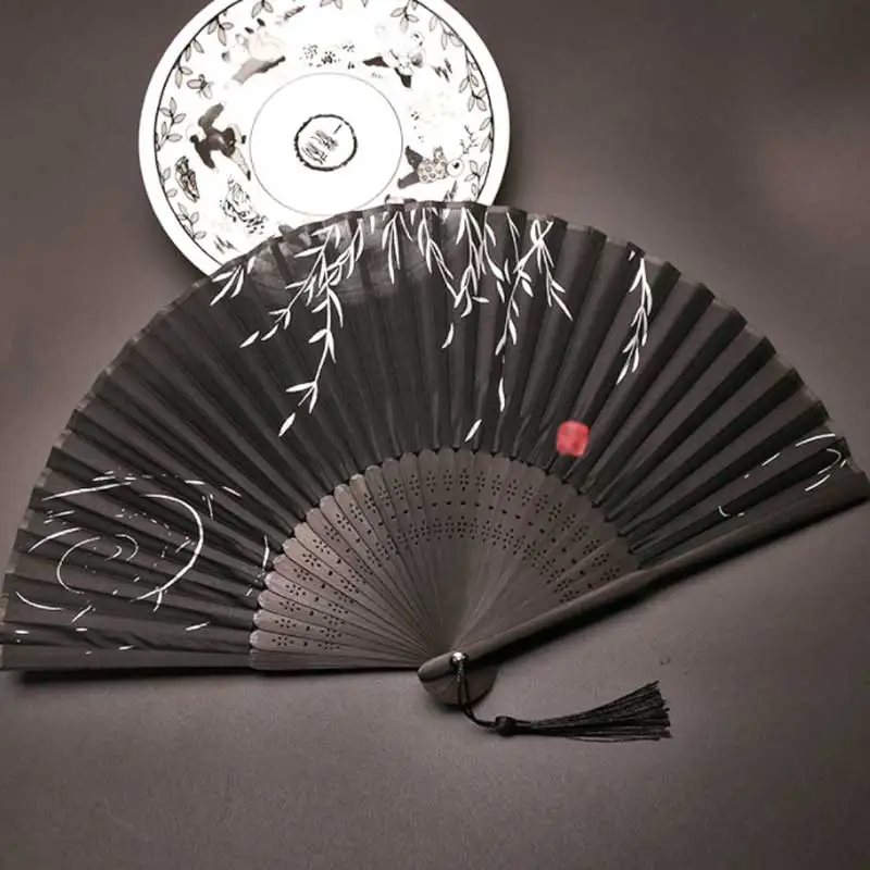 DIY Folding Fan Bamboo Fan, Handmade Painting Folding Fan, Wedding Gift, Chinese Style, Student Gift Fan, Ancient Style