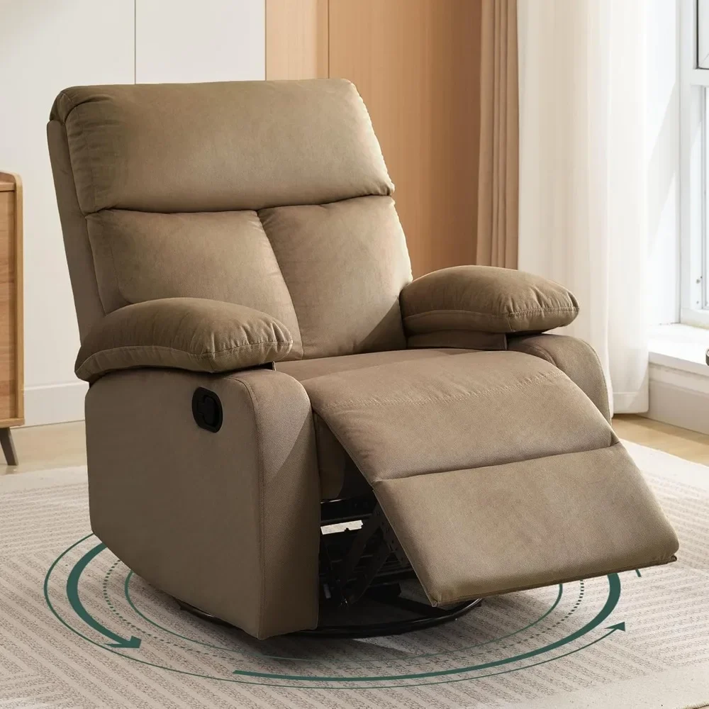 

Light Brown Armchair Nursery Living Room Chairs Bedroom Rocking Small Recliner Chair for Small Spaces RV Relaxing Armchairs Home