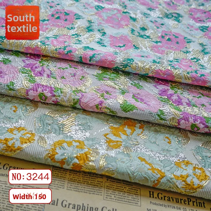

Metal Wire Spring Autumn Jacquard Fabric for Elegant Coat Dress Clothing Design Cloth Diy By The Meter Sewing Material